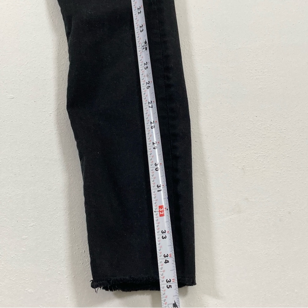 Madewell Demin Pants 9 inch High Rise Skinny Jeans Womens Size 26 Black Ripped - Picture 7 of 16